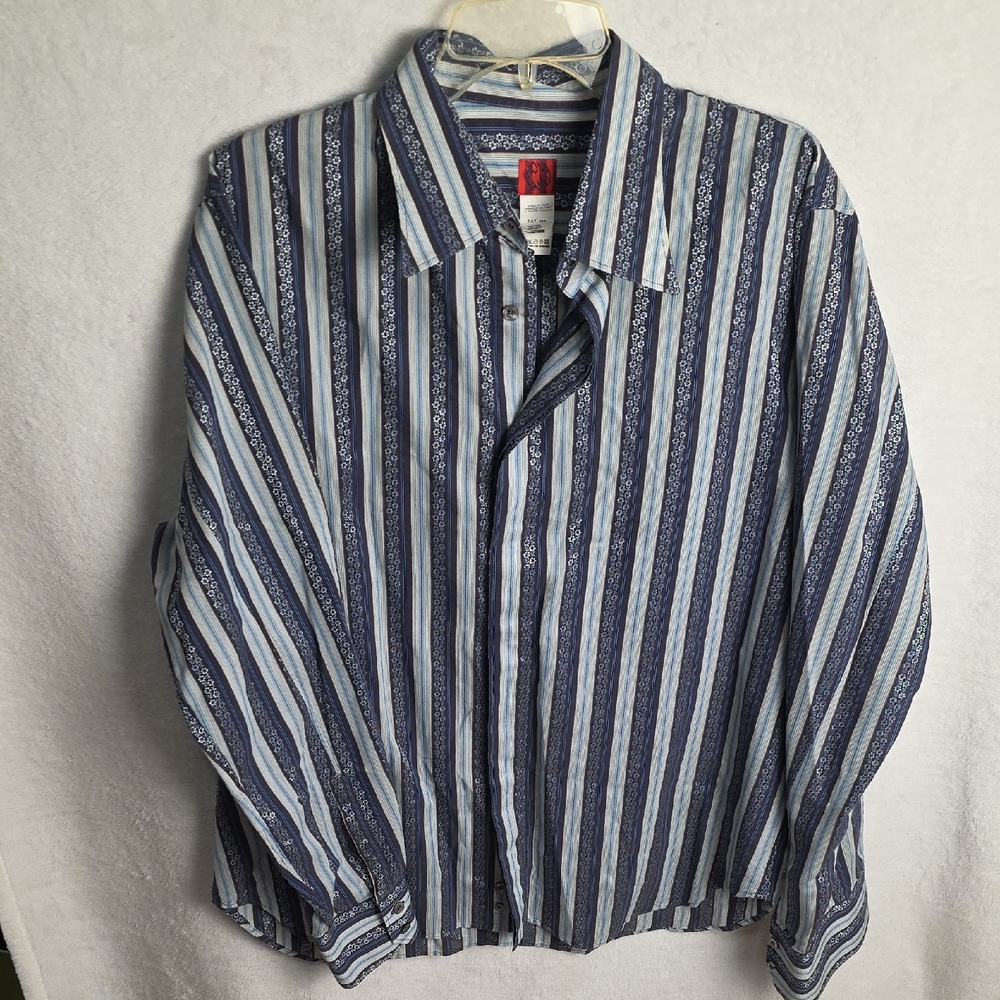 Classic Navy Striped Men's Shirt